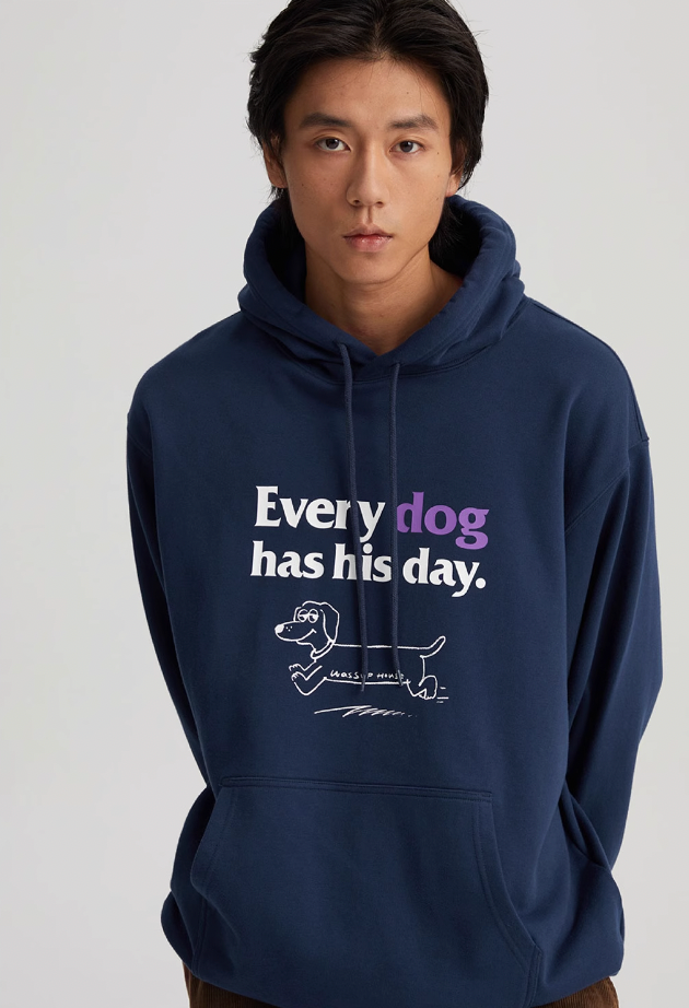 Playful Puppy'S Day Print Hoodie