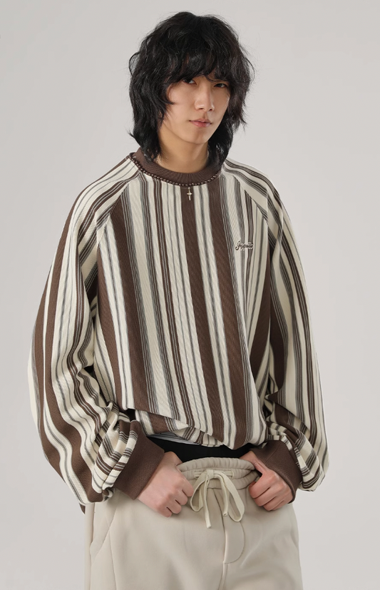 Contrast Striped Long Sleeve T-Shirt