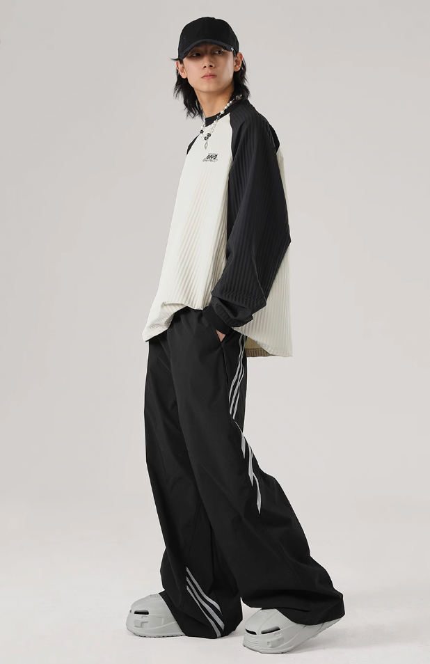 Stitching Texture Letter Print Long Sleeve T-Shirt