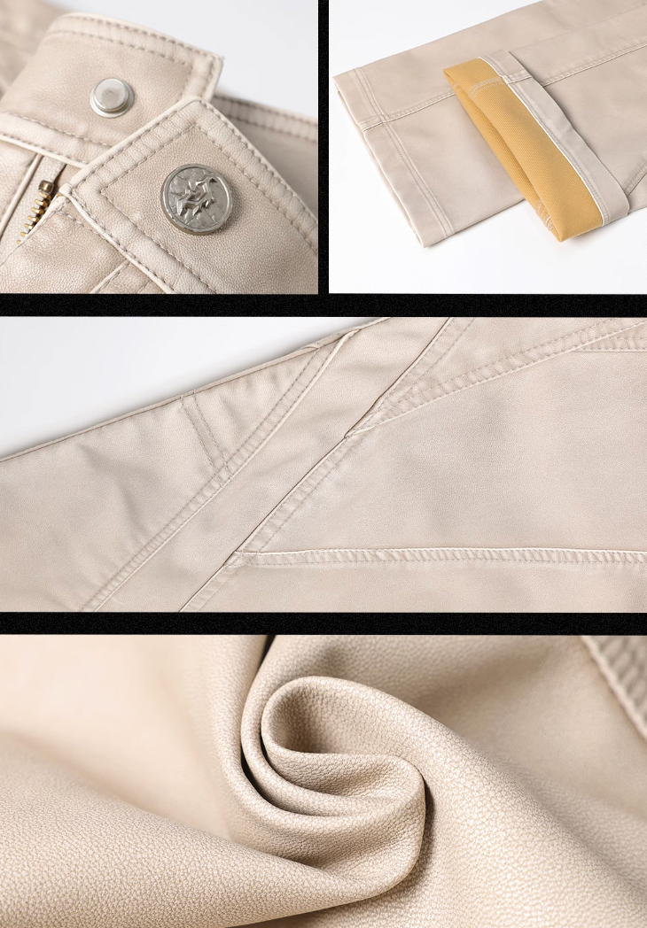 Retro Polyurethane Leather Motorcycle Pants