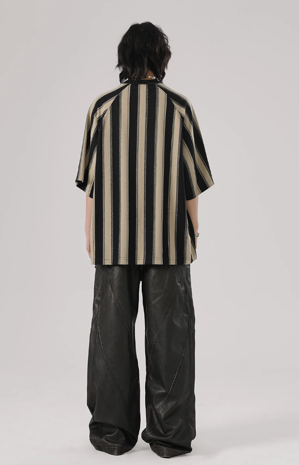 Retro Polyurethane Leather Motorcycle Pants