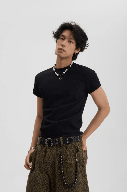 Multi-Color Basic Fitted Casual Tee