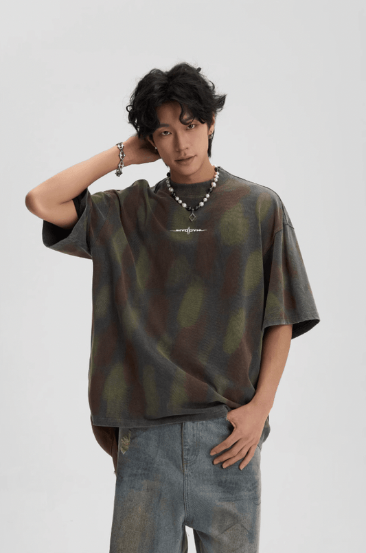 Distressed Tee With Washed Old Worn Spots