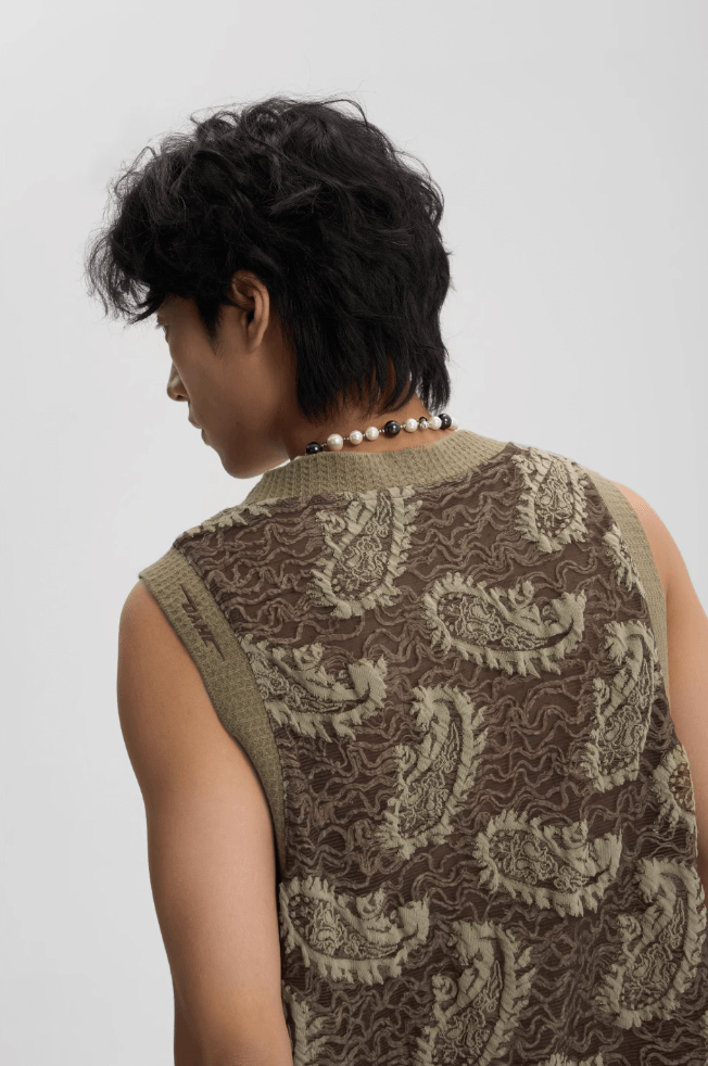 Tank Top Tee With Paisley Embroidery