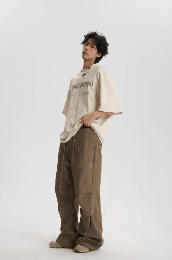 Pleated Tactical Drawstring Pants