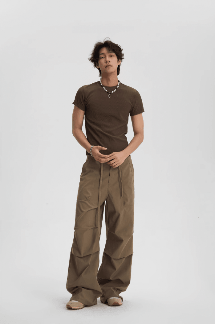 Pleated Tactical Drawstring Pants