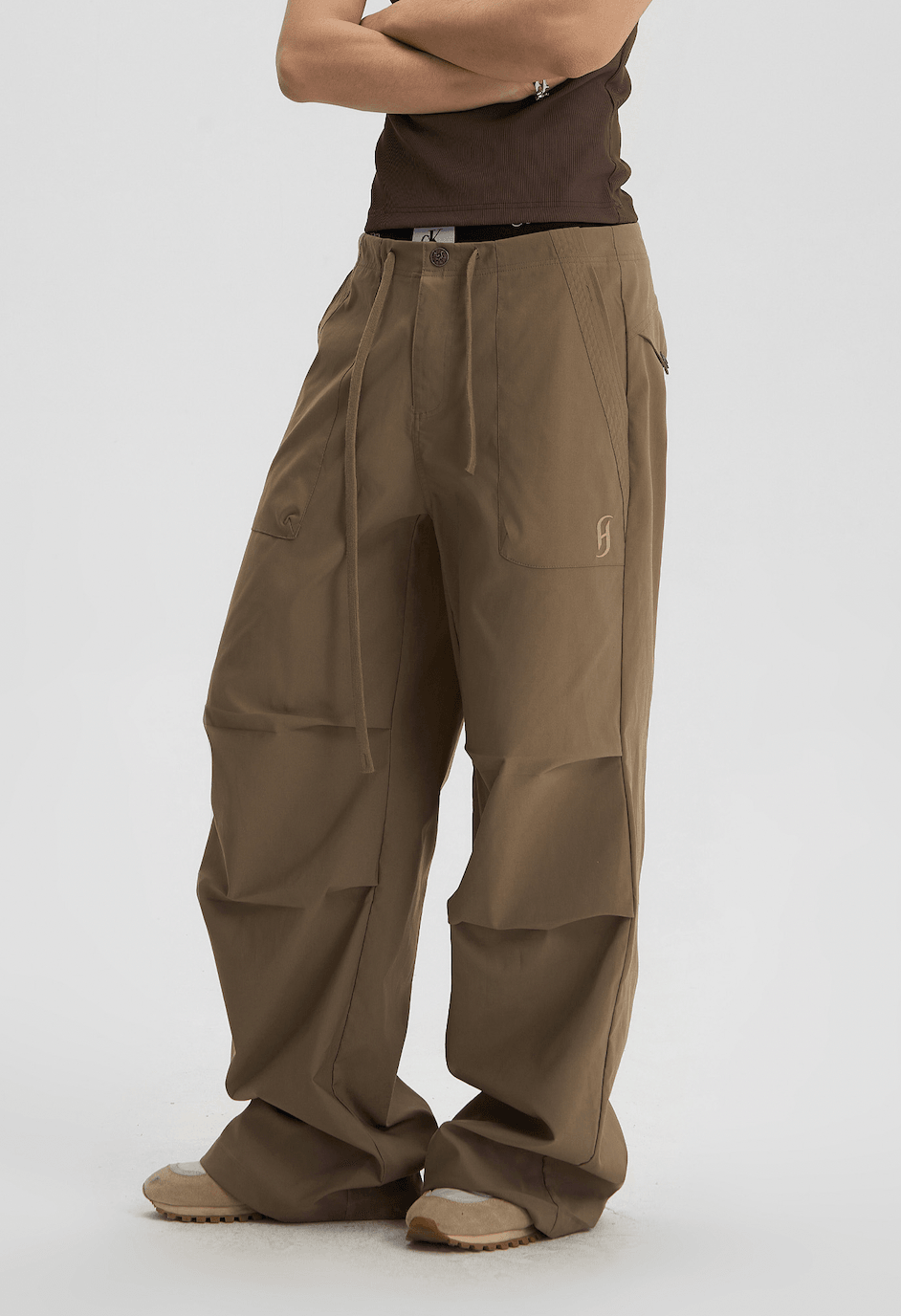 Pleated Tactical Drawstring Pants