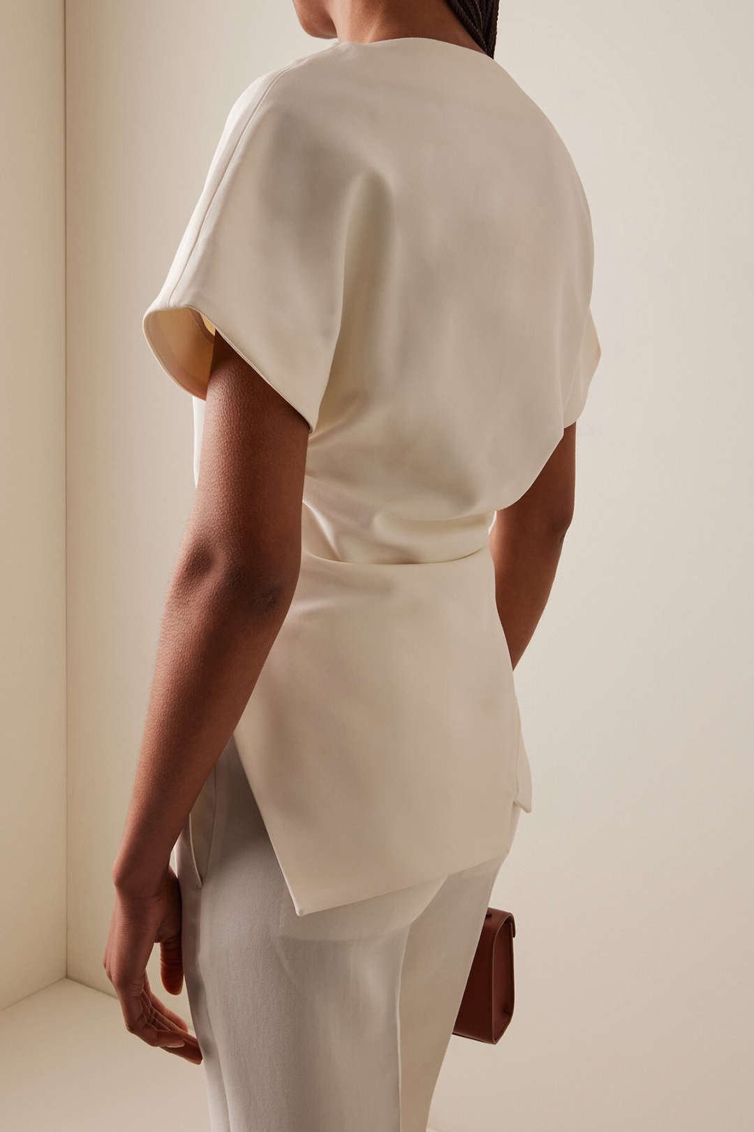 Asymmetrical Ruched Short Sleeve T-Shirt