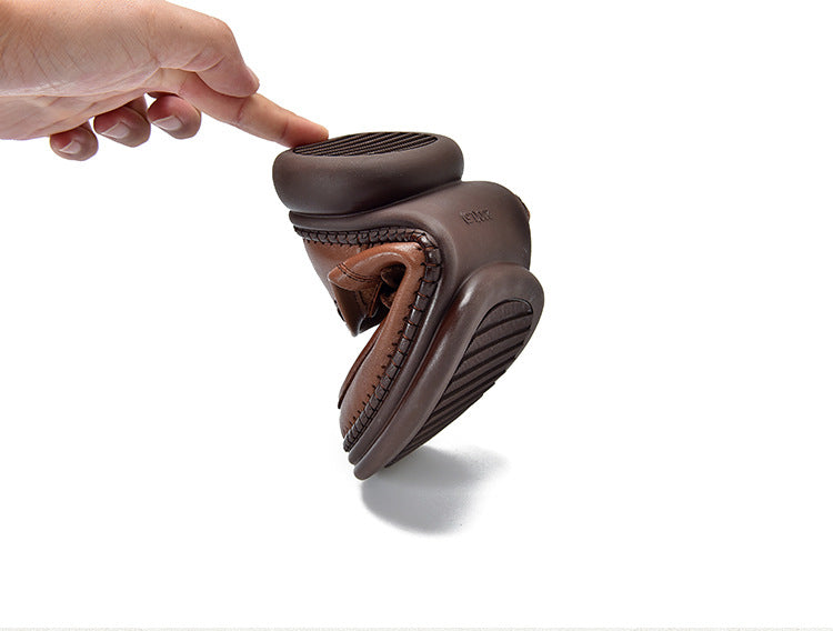 Classic Leather Soft Sole Mid-Heel Shoes