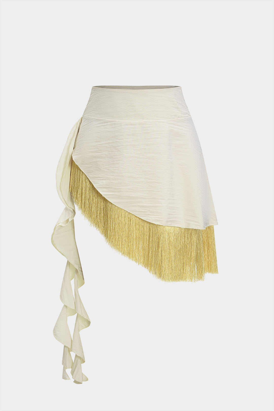 Beaded Halter Neck Tank Top And Fringe Trim Skirt Set