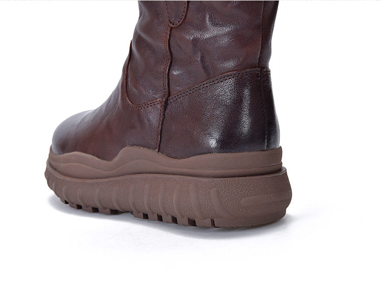 Versatile Warm Solid Color Thick Bottom Cotton Boots