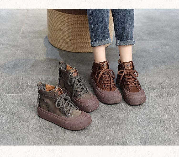 Retro Double Zipper Thick Sole Martin Boots