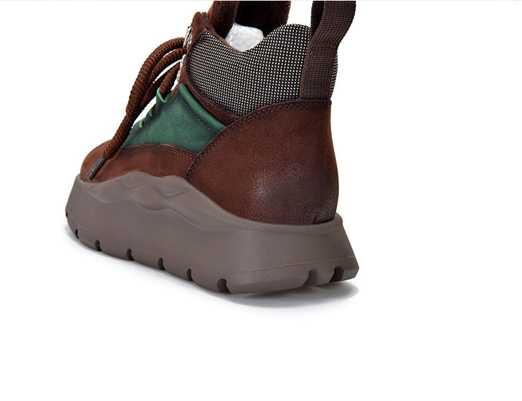 Versatile Leather Warm Cotton Shoes