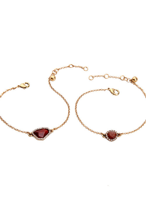 Wine Red Pendant Bracelet