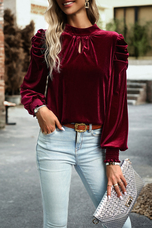 You've Got Me Velvet Tie-Back Long Sleeve Top - 3 Colors