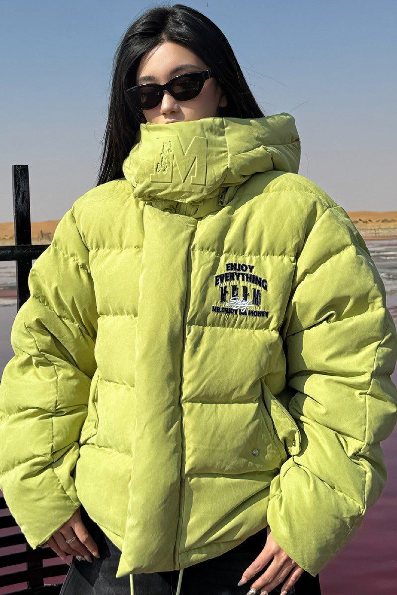 Puffer Jacket With Neck Logo