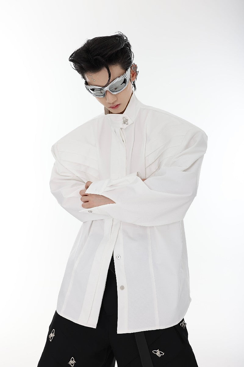 Shoulder Pad Metallic Logo Shirt