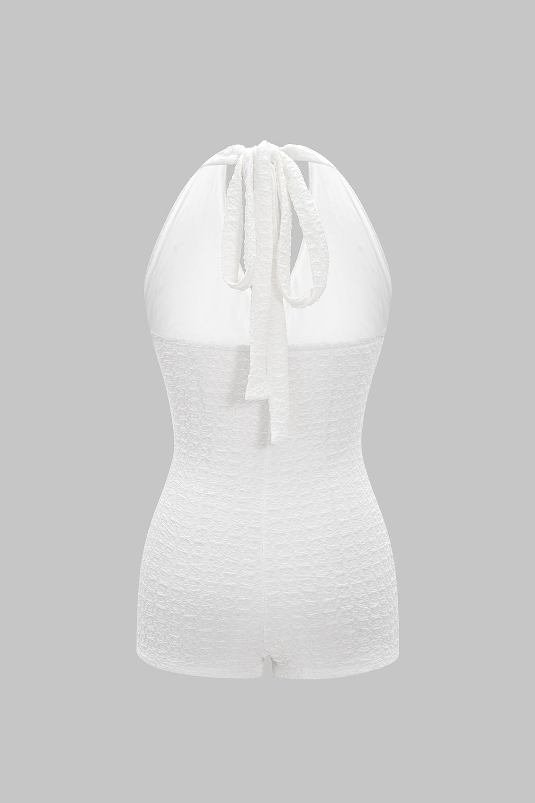 Backless Tie Back Knotted Sleeveless Romper