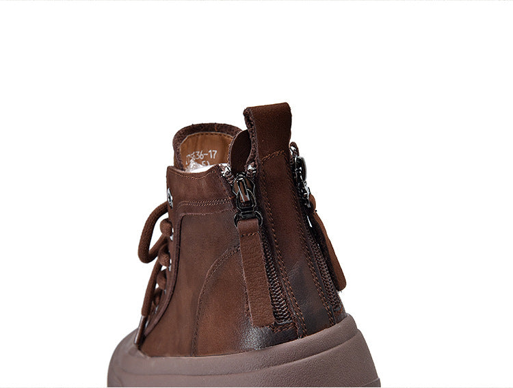 Retro Double Zipper Thick Sole Martin Boots