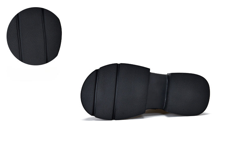 British Style Zipper Thick Bottom Long Boots