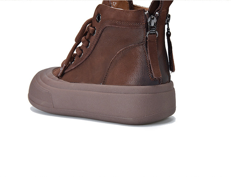 Retro Double Zipper Thick Sole Martin Boots