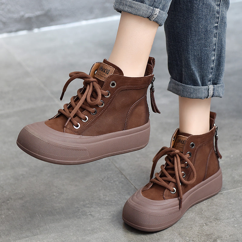 Retro Double Zipper Thick Sole Martin Boots