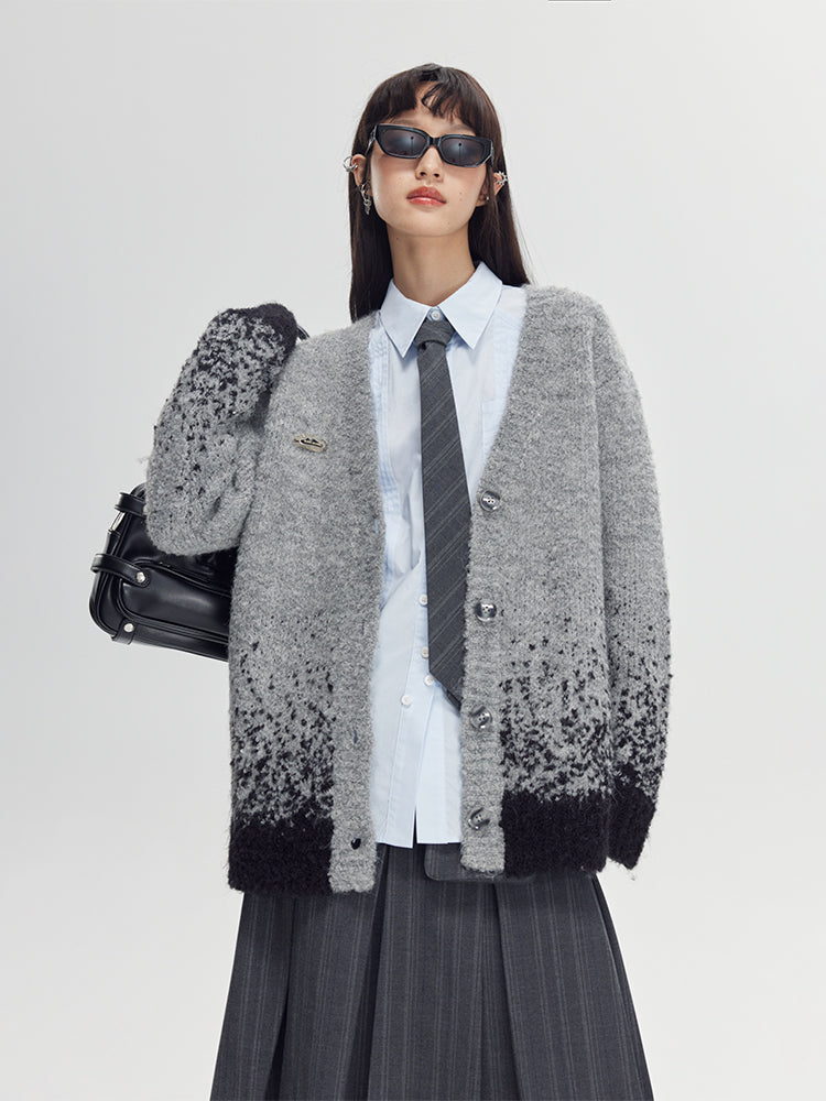 Retro Gradation Knit Cardigan