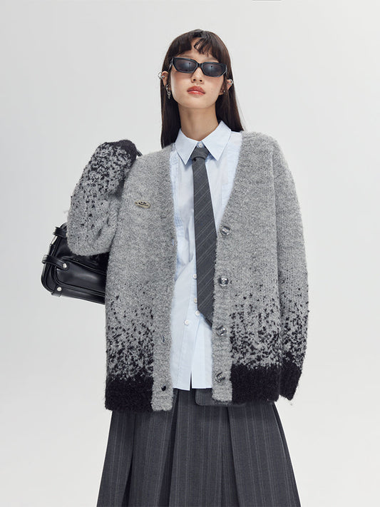Retro Gradation Knit Cardigan