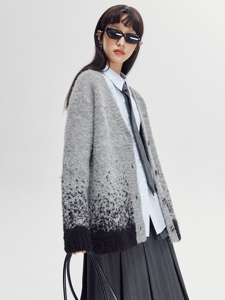 Retro Gradation Knit Cardigan