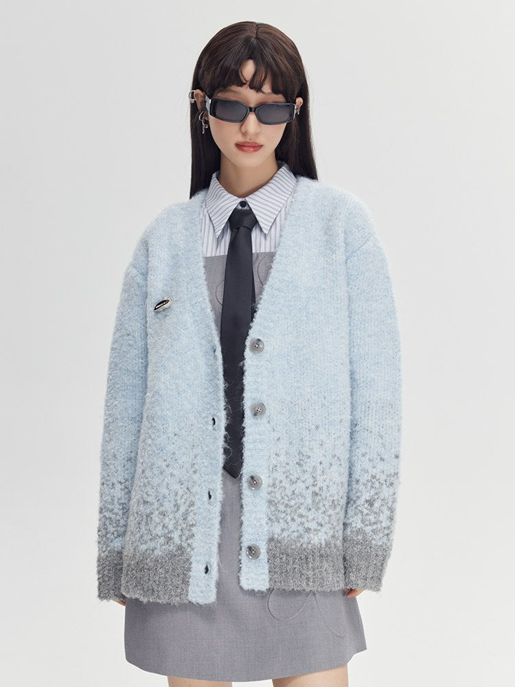 Retro Gradation Knit Cardigan