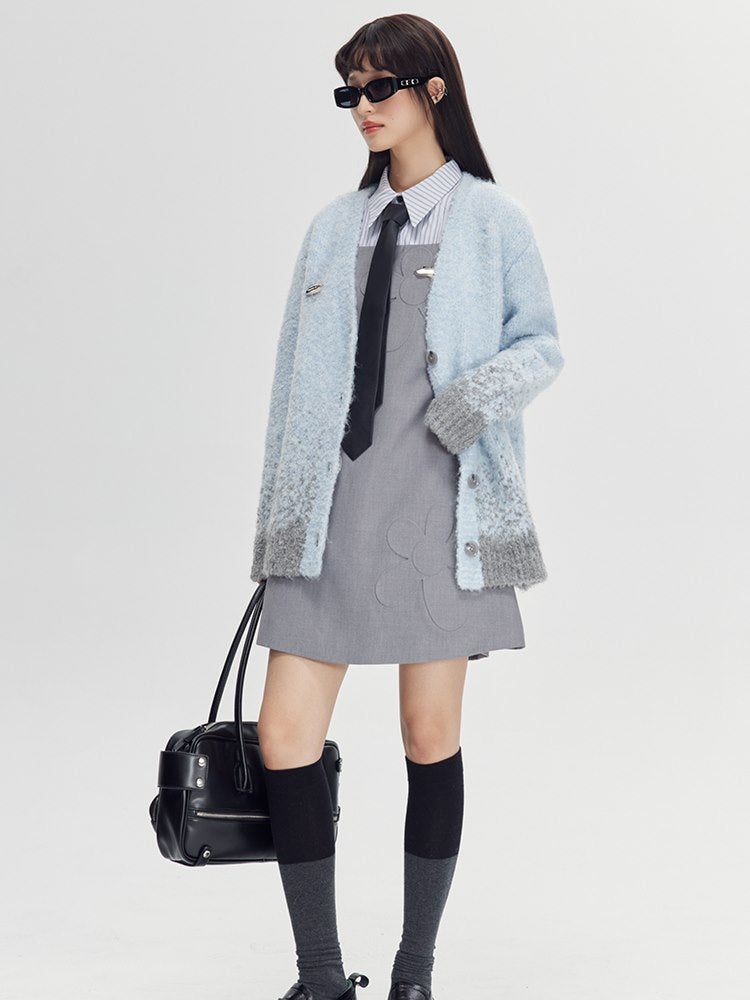 Retro Gradation Knit Cardigan