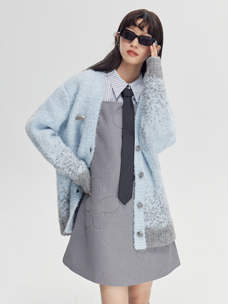 Retro Gradation Knit Cardigan