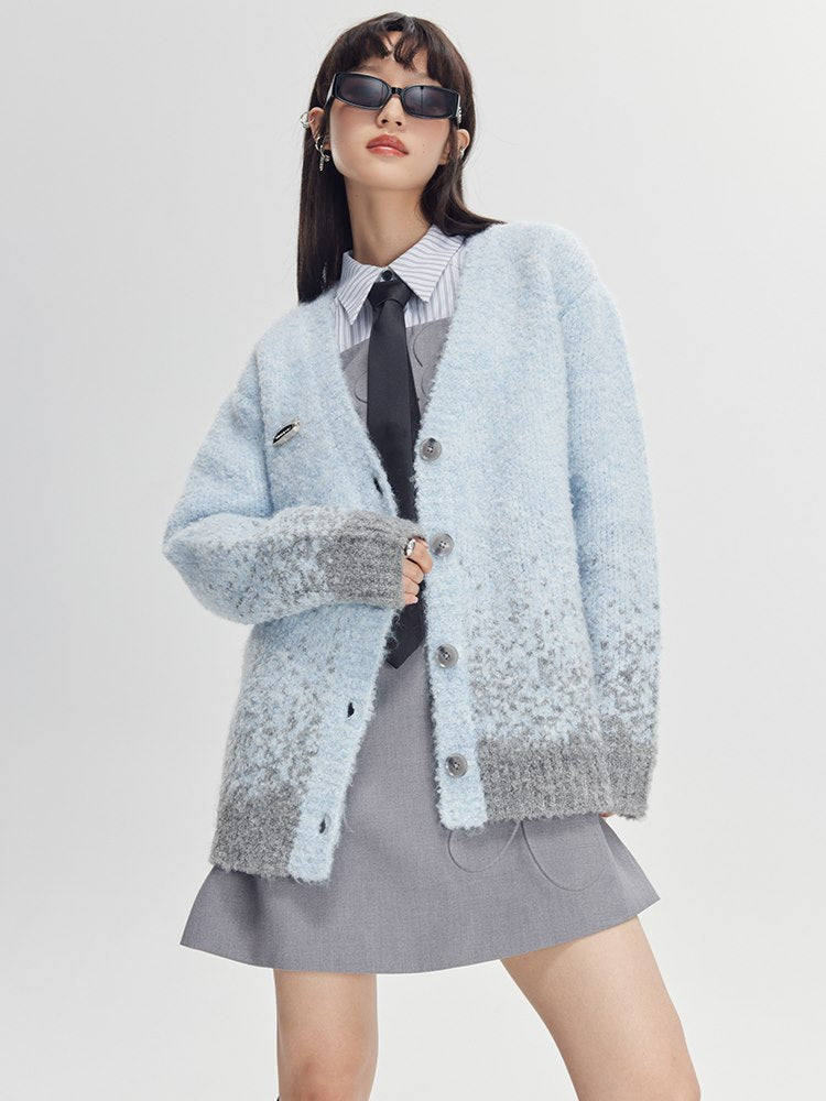 Retro Gradation Knit Cardigan
