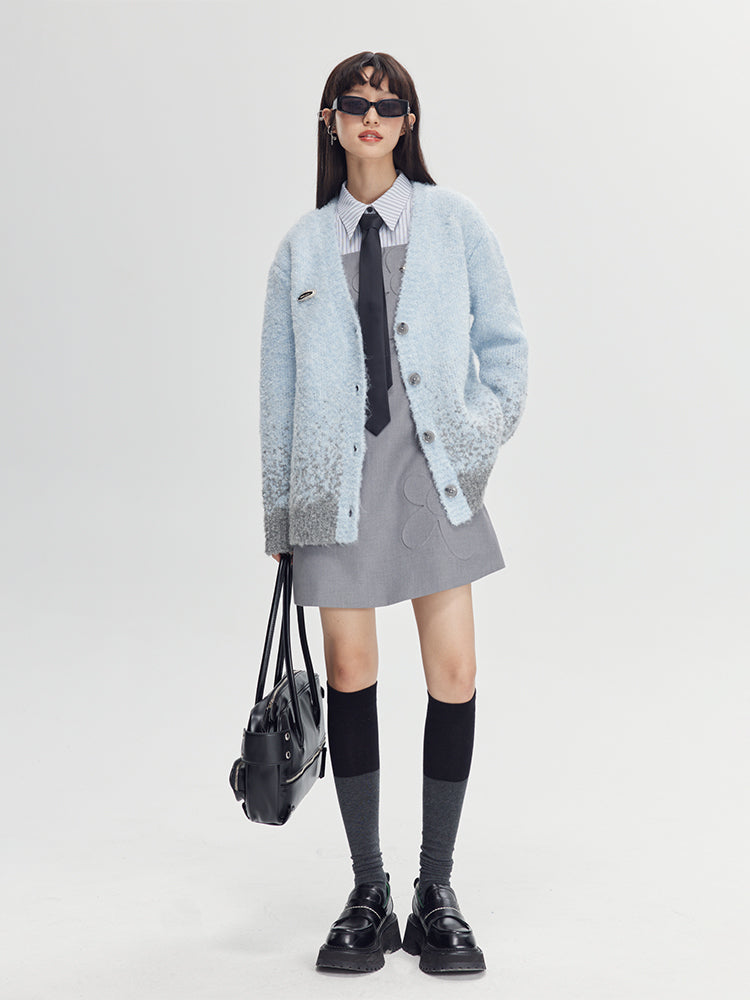 Retro Gradation Knit Cardigan