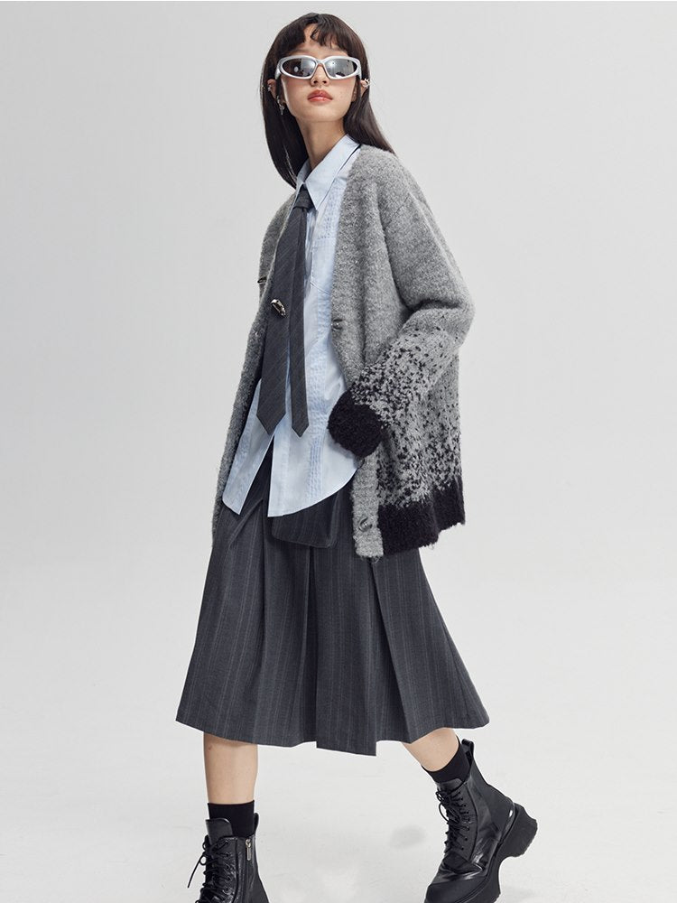 Retro Gradation Knit Cardigan
