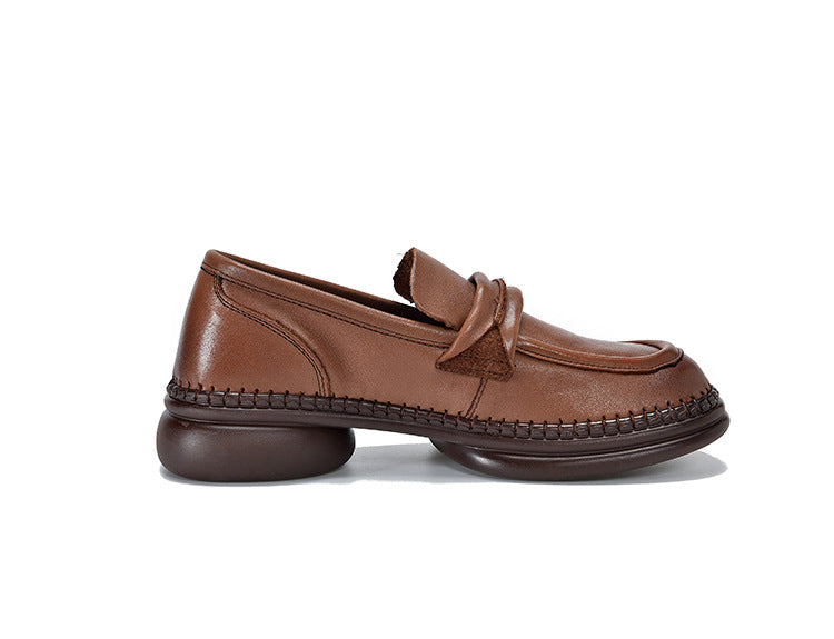 Classic Leather Soft Sole Mid-Heel Shoes