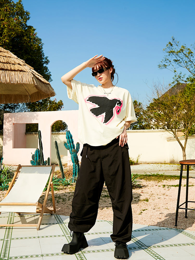 Serene Peace Dove Suede Foam Printed T-Shirt