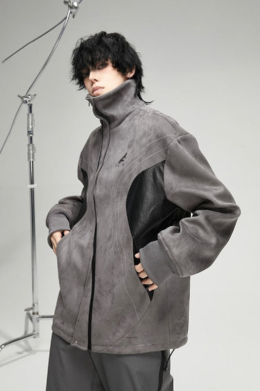 Luxe Logo Suede Jacket