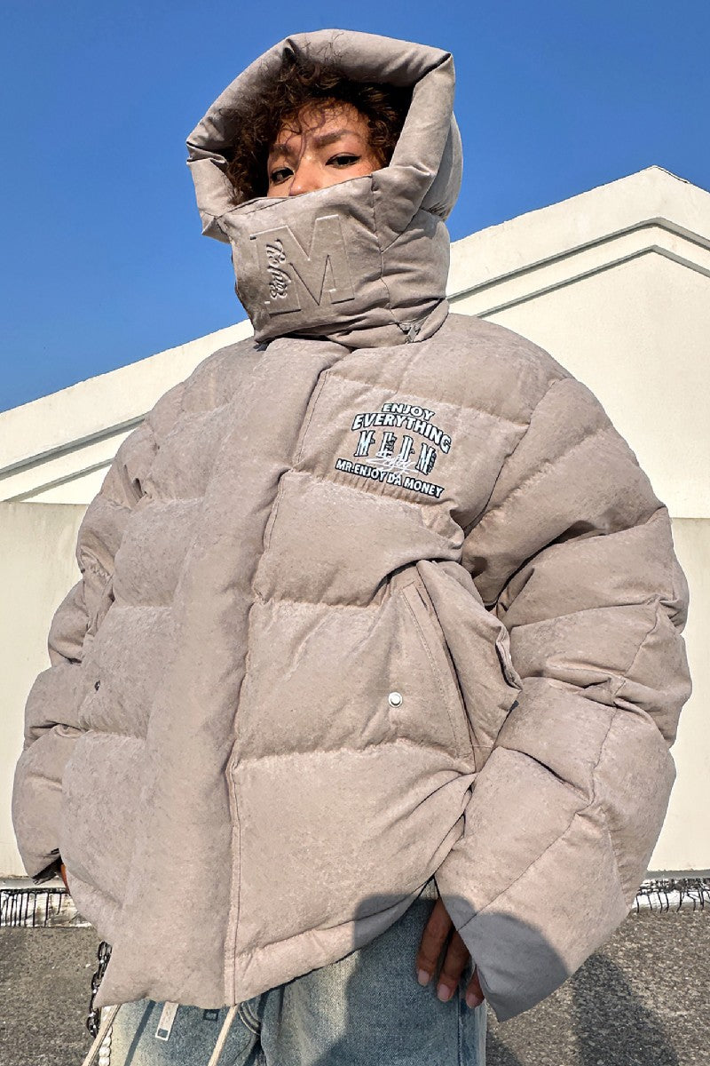 Puffer Jacket With Neck Logo