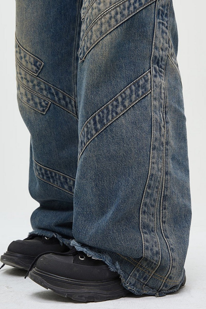 Relaxed Distressed Straight Loose Jeans