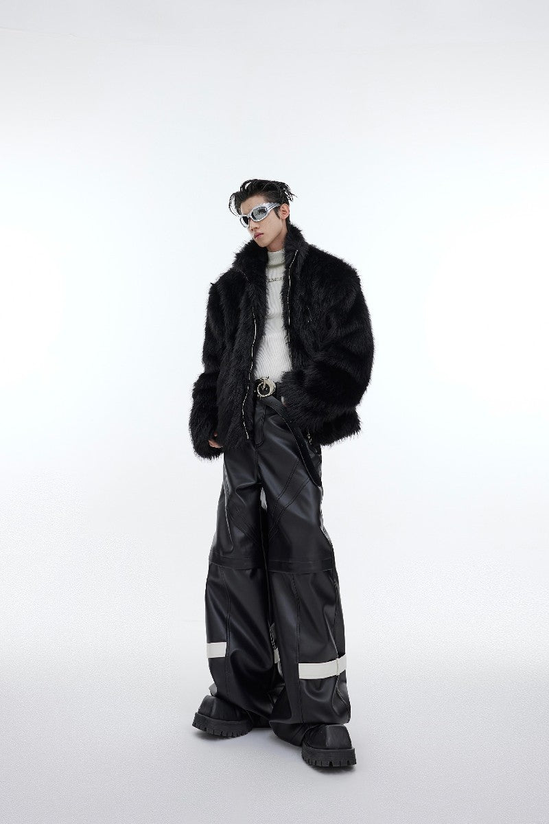 Strap Detail Vegan Leather Pants