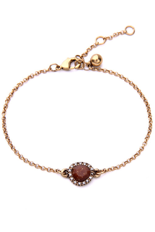 Wine Red Pendant Bracelet
