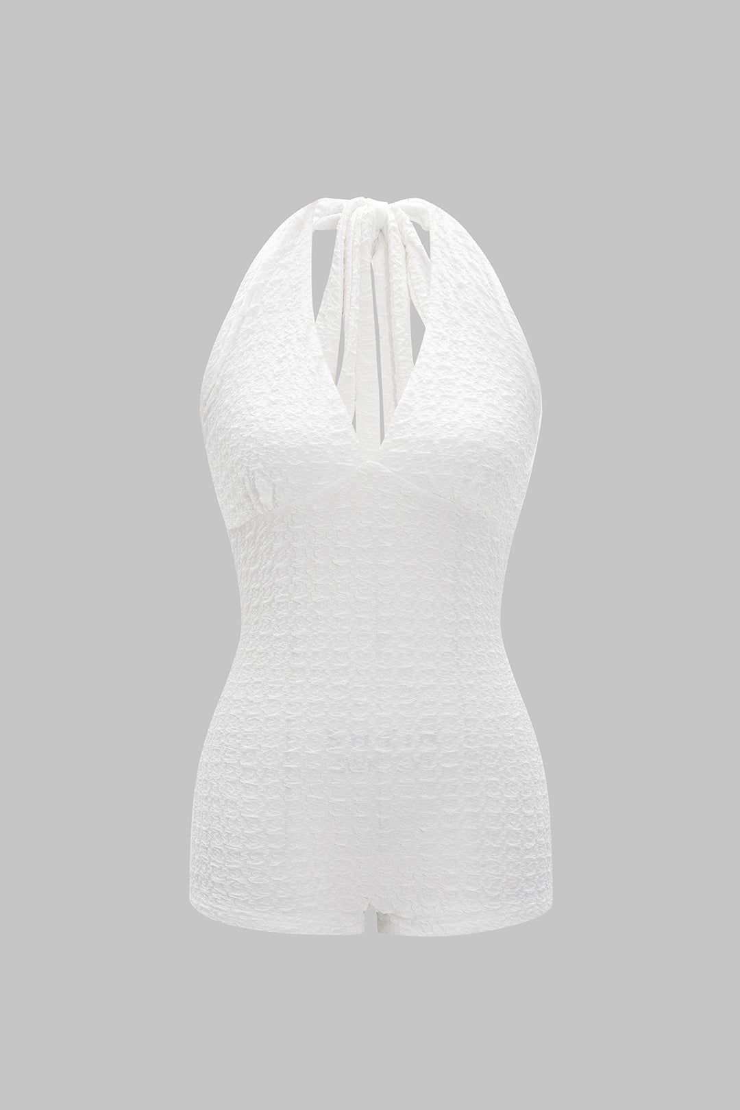 Backless Tie Back Knotted Sleeveless Romper