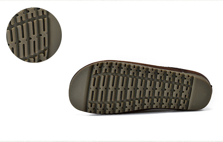 Classic Leather Lace-up Flat Shoes