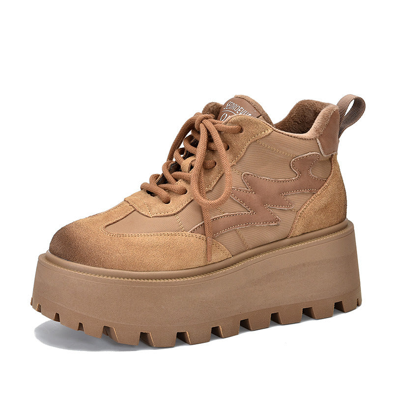 Vintage Leather Thick Bottom Shoes