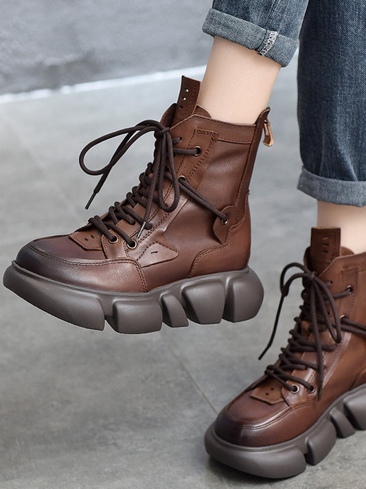 Vintage Leather Thick Bottom Martin Boots
