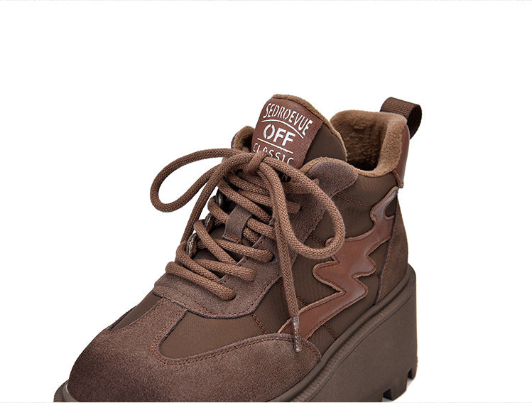 Vintage Leather Thick Bottom Shoes