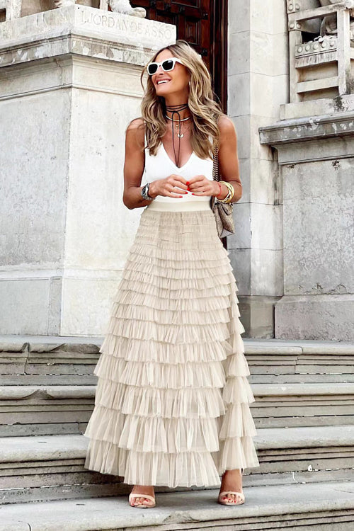 Superbly Stunning Layered Tulle Maxi Skirt - 5 Colors