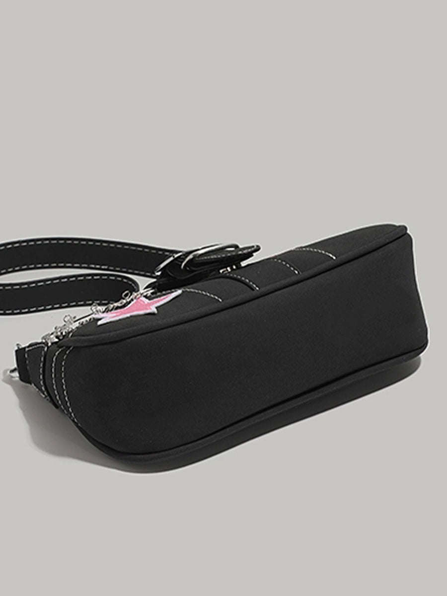 Y2K Butterfly Chain Black Bag