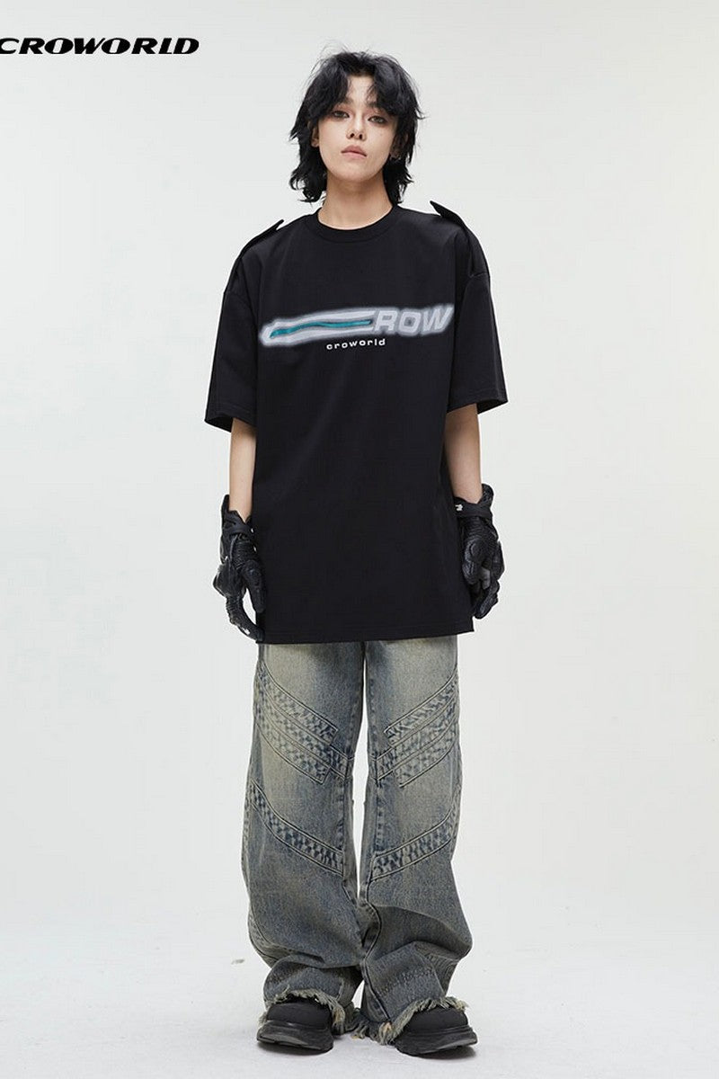 Relaxed Distressed Straight Loose Jeans